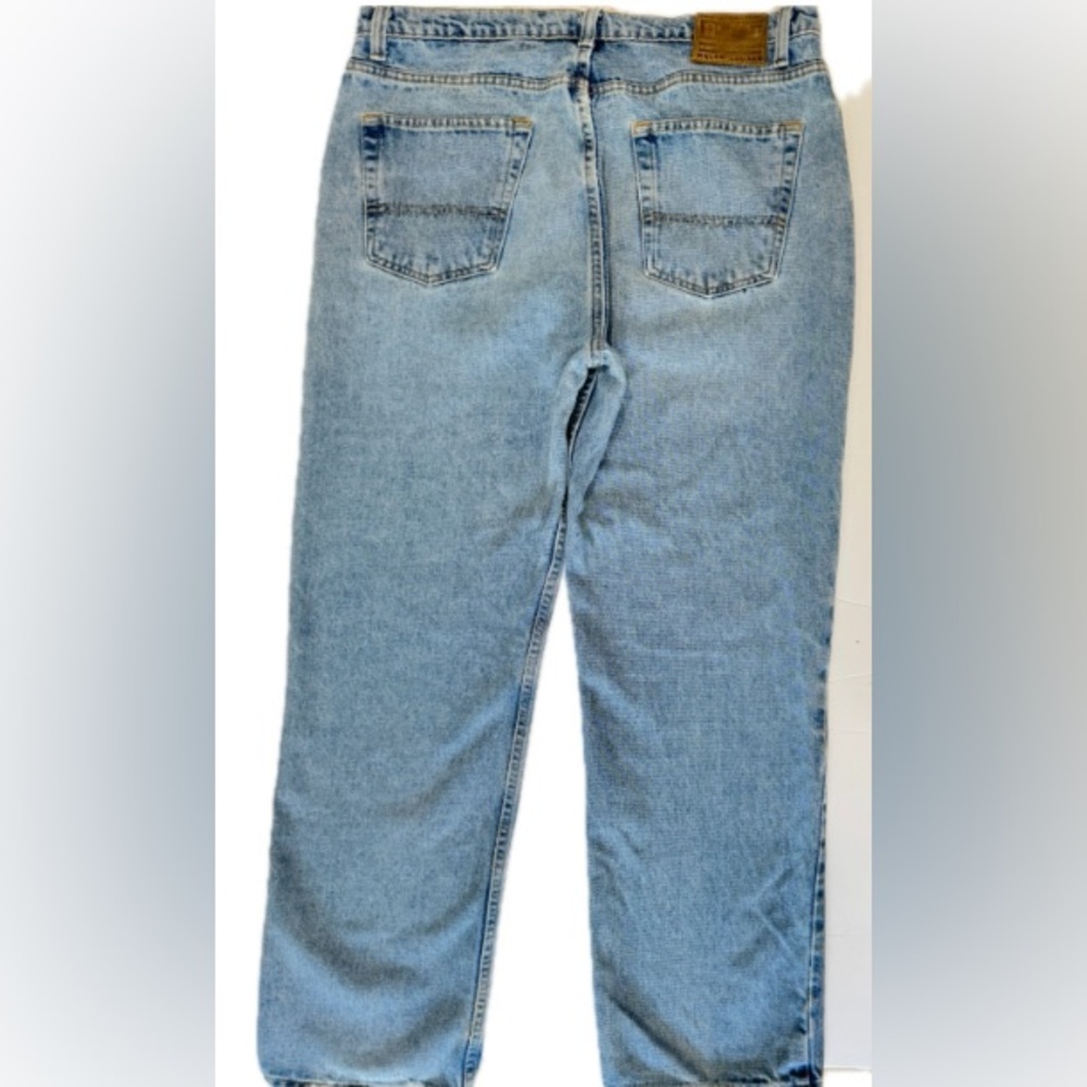 Polo Ralph Lauren Jeans 38x30 Straight Leg Light Wash Distressed Mens - Picture 3 of 9